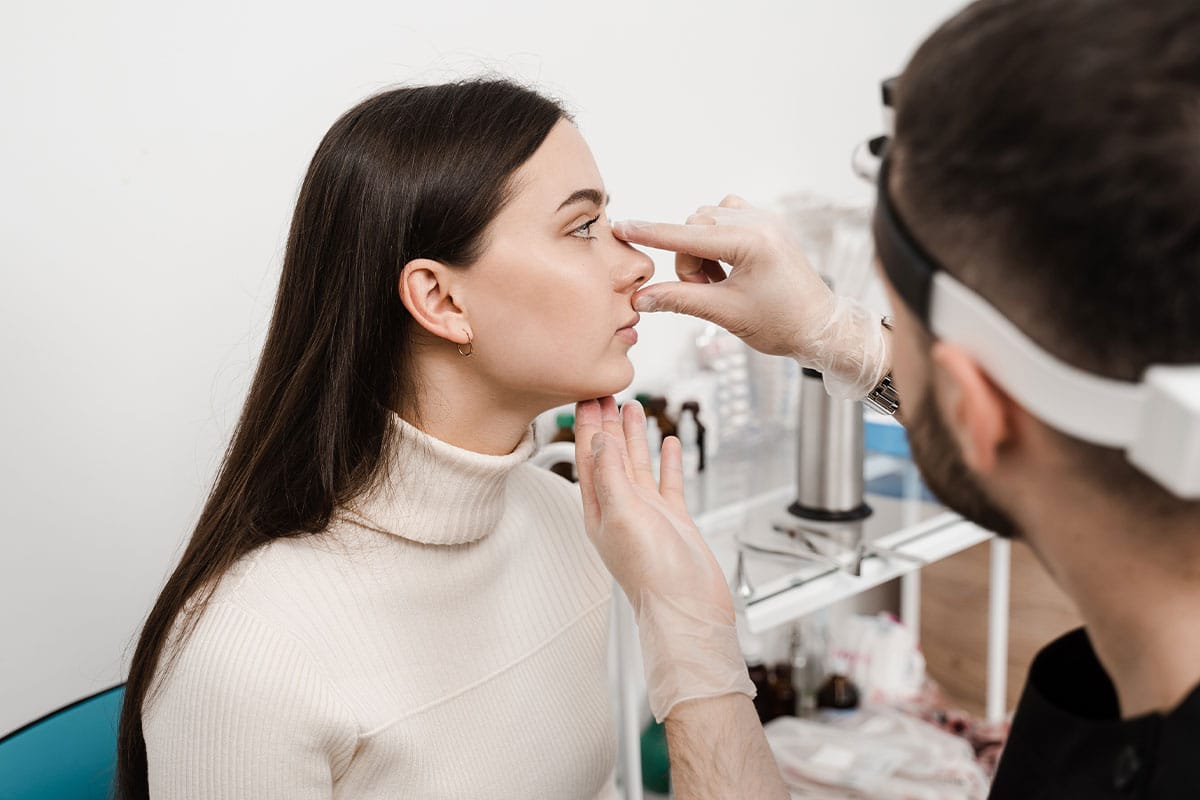 woman consulting for a rhinoplasty in Marietta, GA